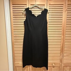 Talbots Black Sweetheart Scalloped Dress